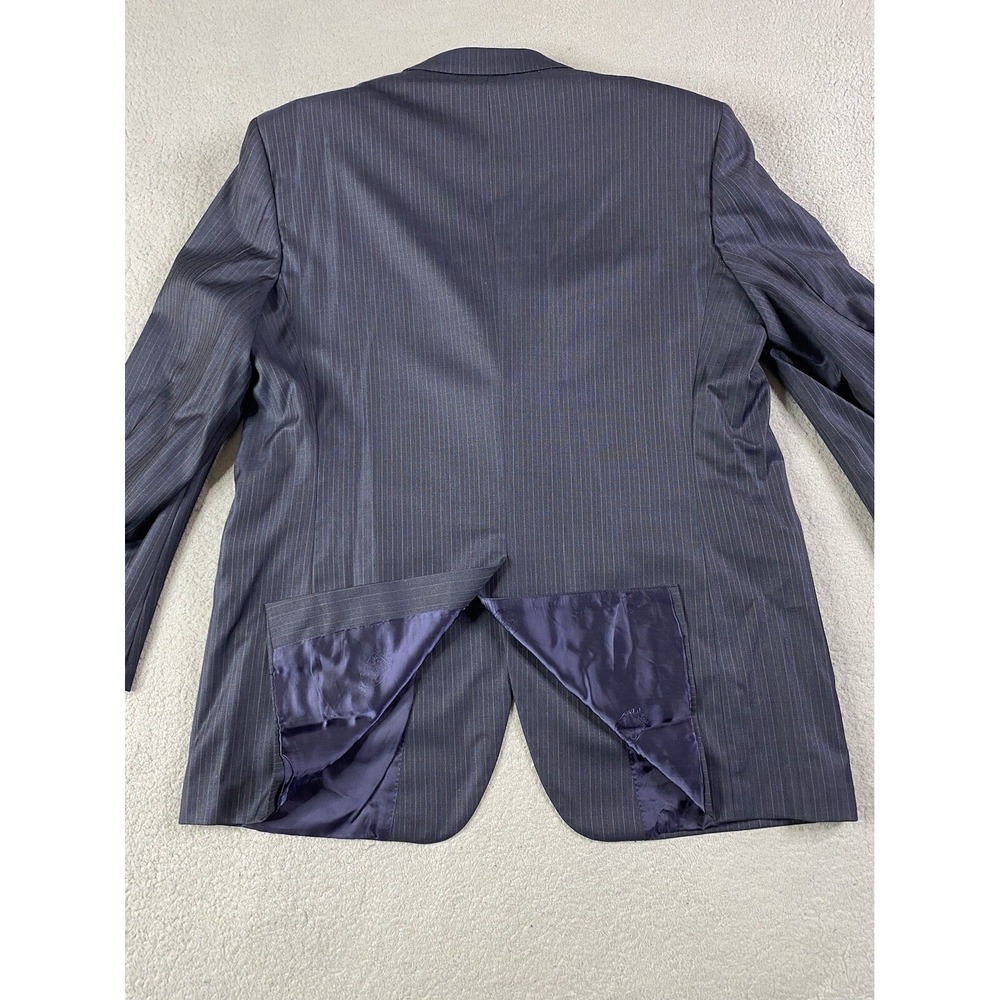 Brooks Brothers Jacket 46 L Navy SaxXon Wool Striped Madison 1818 Sport Coat - Picture 9 of 16